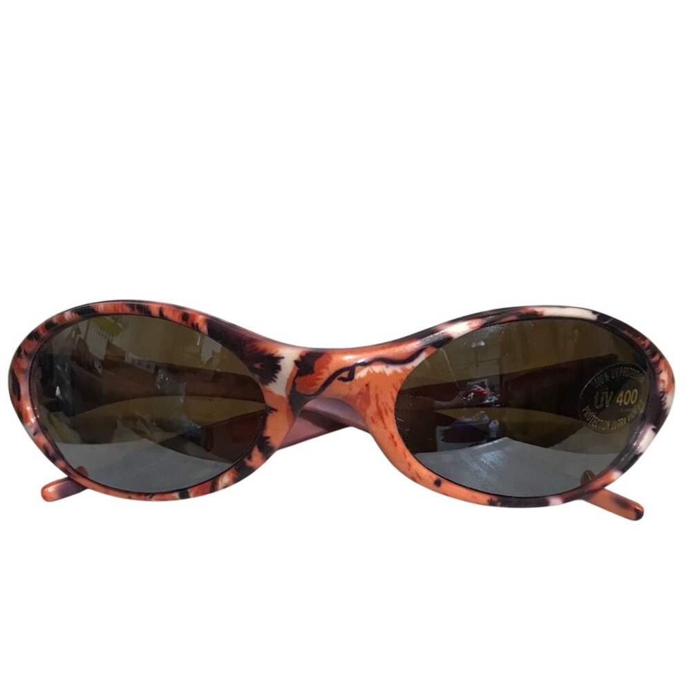Orange Purple Sunglasses Animal Print UV 400 Protection